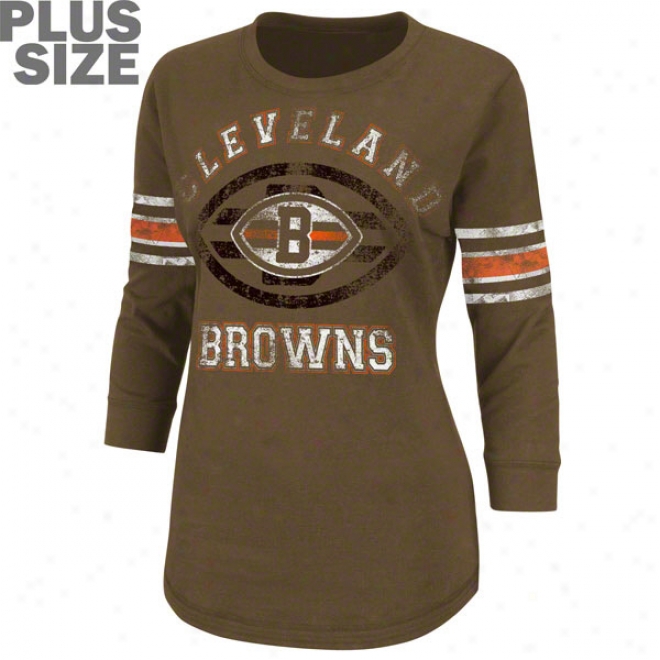 Cleveland Browns Women's Plus Size Victory Is Sweet 3/4 Sleeve Top