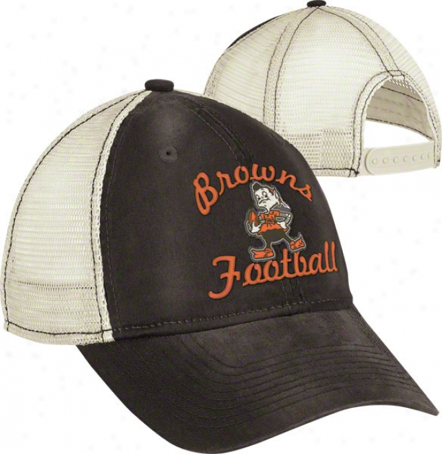 Cleveland Browns Women's Throwback Hat: Vintage Classic Slouch Mesh Back Adjustable Hat