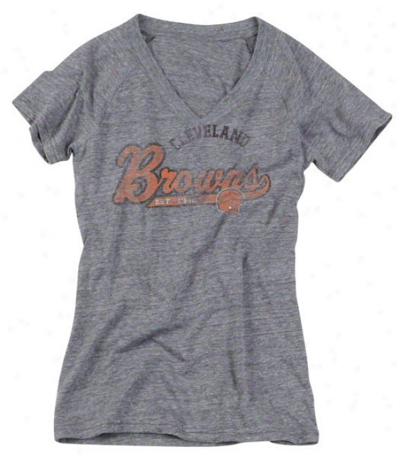 Cleveland Browns Women's Tri-blend Arched Tailsweep Too T-shirt