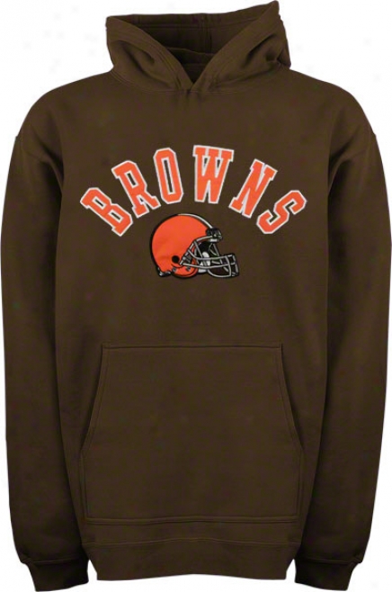 Cleveland Browns Youth Brown Arched Team Appellation W/logo Hooded Sweatshirt