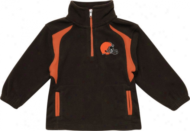 Cleveland Browns Youfh Poat Game Quarter-zip Fleece Jacket