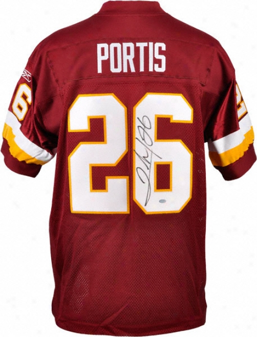 Clinton Portis Autographed Washington Redskins Ree6ok Autuentic Maroon Jersey