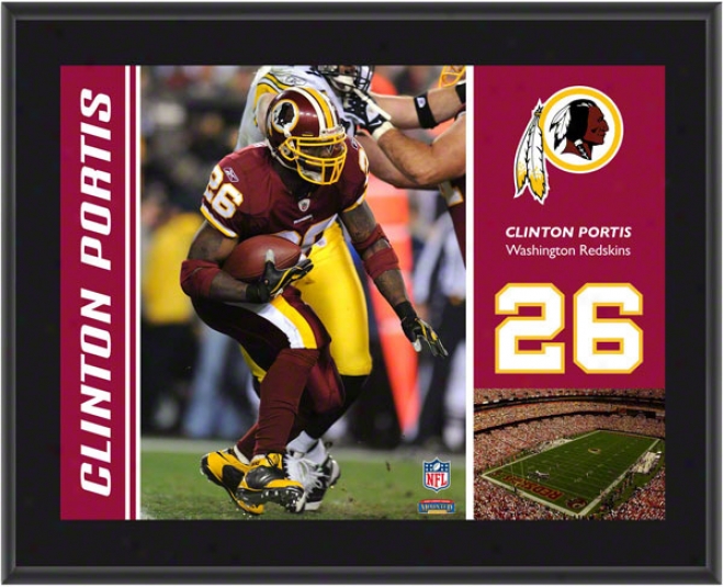 Clinton Portis Plaque  Details: Washington Redskons, Sublimated, 10x13, Nfl Plaque