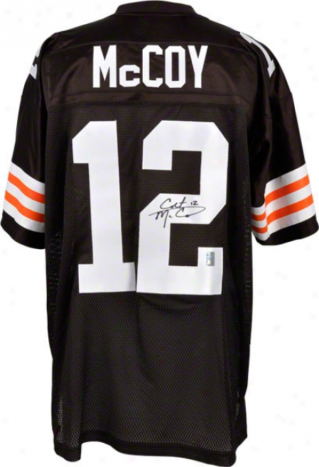Colt Mccoy Autographwd Jersey D etails: Cleveland Browns, On Field, Brown