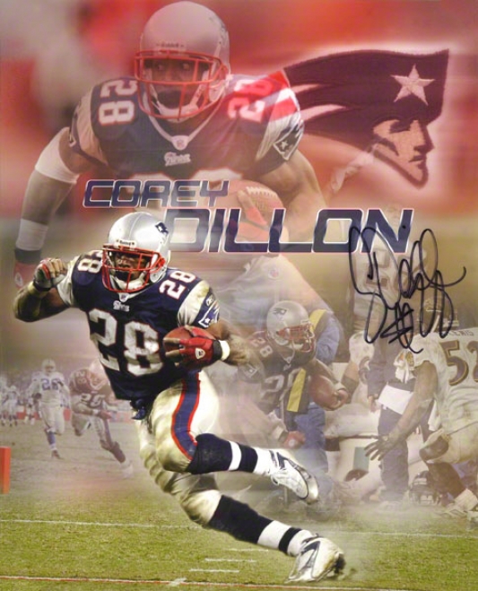 Corey Dillon Just discovered England Patriots 16x20 Autographed Collage Photograph