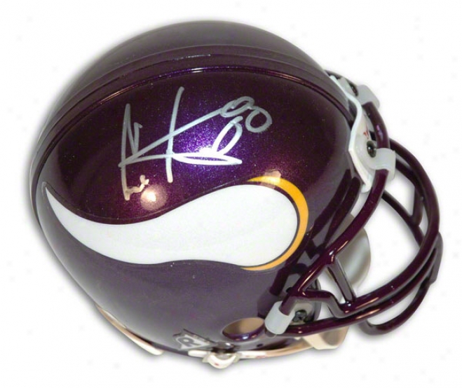 Cris Carter Autographed Minnesota Vikings Mini Helmet