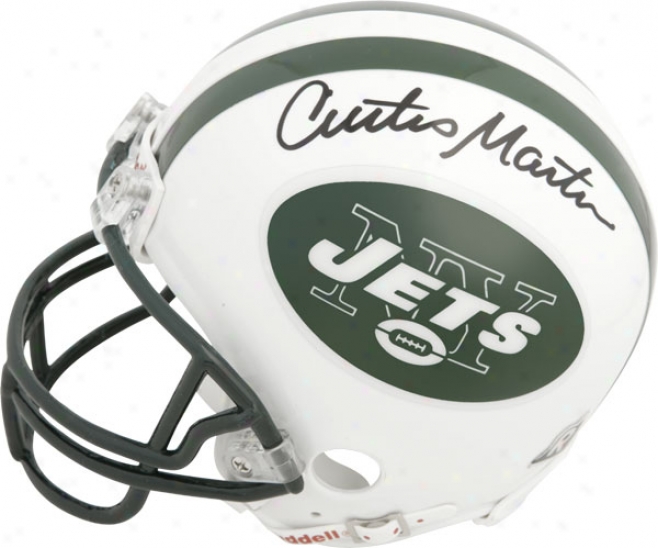 Curtis Martin New York Jets Aurographed Riddell Mini Helmet