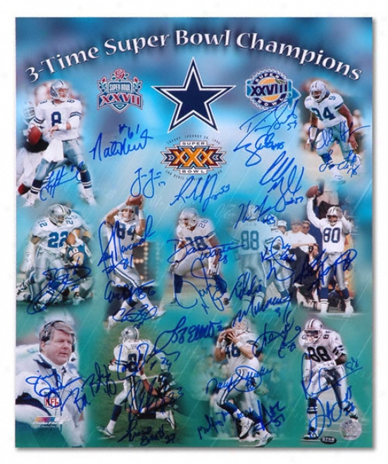 Dallas Cowboys - 3x Sb Champs - Autographed 16x20 Photograph