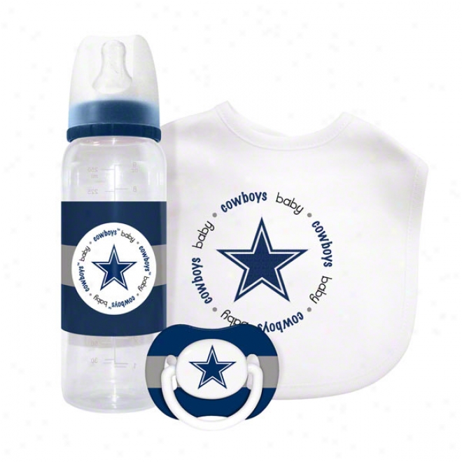 Dallas Cowboys Baby Gift Set: Kickoff Collection 3-piece Baby Feeding Set