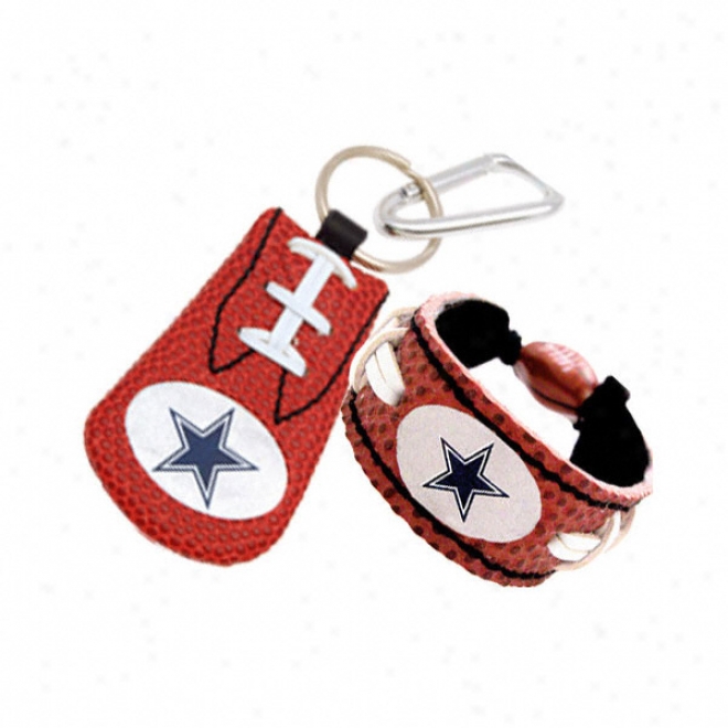 Dallas Cowboys Bracelet & Keychain Set