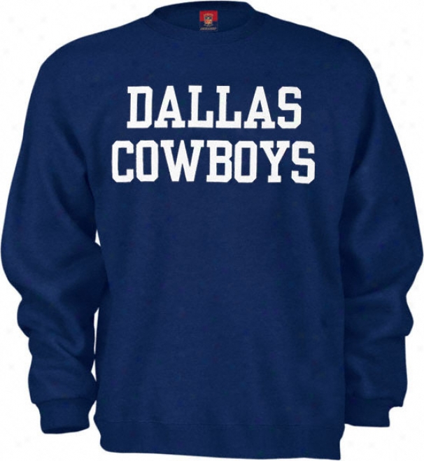 Dalla Cowboys Coaches Navy Crewnrck Sweatshirt