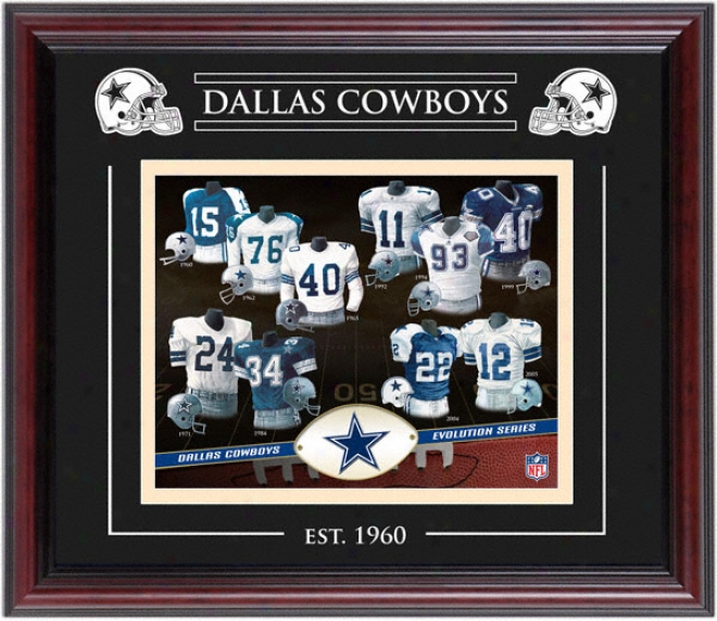 Dallas Cowboys - Evolution - Framed 8x10 Collage With Laser Etching