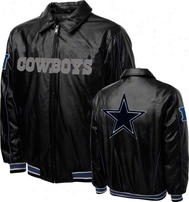 Dallas Cowboys Faux Leather Full-zip Varsity Jerkin