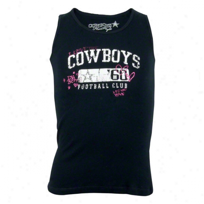 Dallas Cowboys Girls 7-16x Lemon Anr Lime Navy Rib Tank