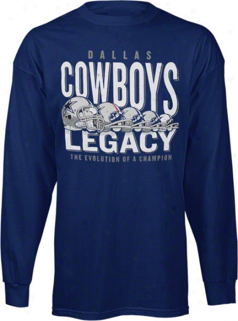 Dallas Cowboys Navy Evolution Helmet Long Sleeve T-shirt