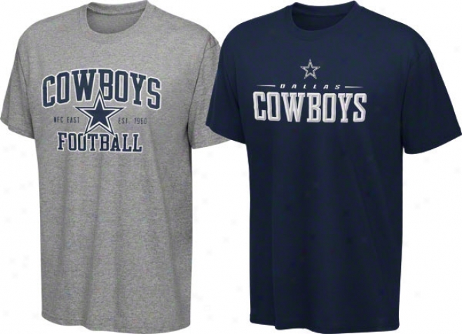 Dallas Cowboys Navy/steel 2 T-shirt Combo Pack