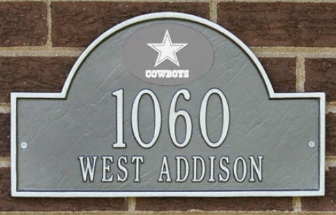 Dallas Cowboys Pewter And Silver Personalized Address Plaque