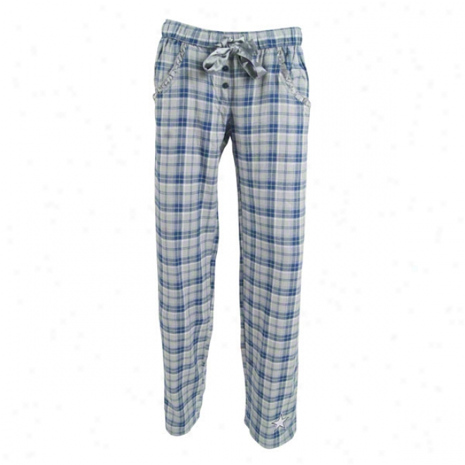 Dallas Cowboys Women's Navy Bwrnadette Flannel Louneg Pants