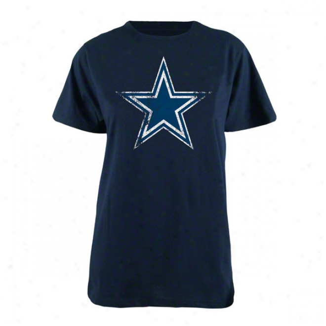 Dallas Cowboys Women's Navy Skylark Vintage Washed 40 Singles Tee