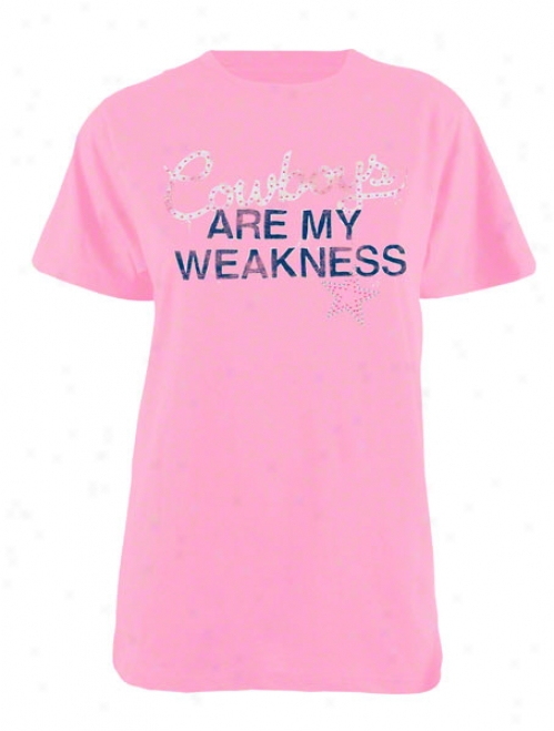 Dallas Cowboys Women's Pink Cruz Washed 40 Singles Tee