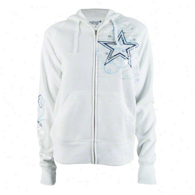 Dallas Cowboys Women'z White Dolly Full-zil Hoody