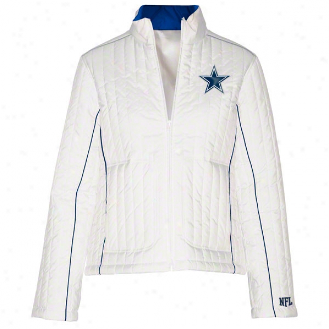 Dallas Cowboys Women's White Quilted Jacket