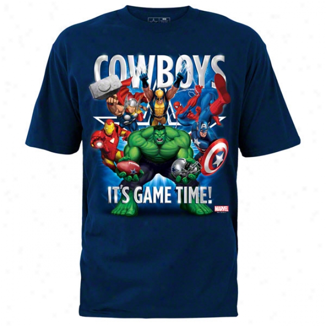 Dallas Cowboys Youth Navy Marvel Comics Game Time T-shirt
