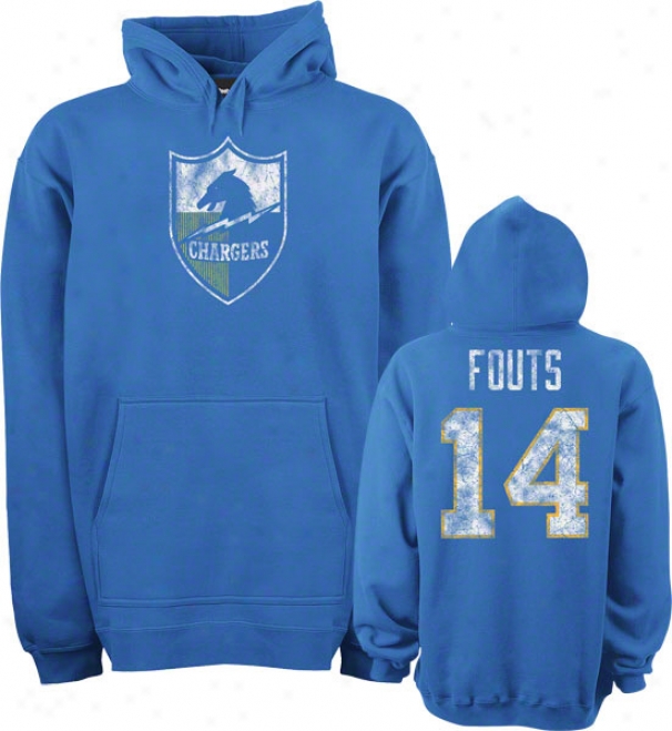 Dan Fouts San Diego Chargers Powder Blue Vintage Name & Number Hooded Sweatshirt