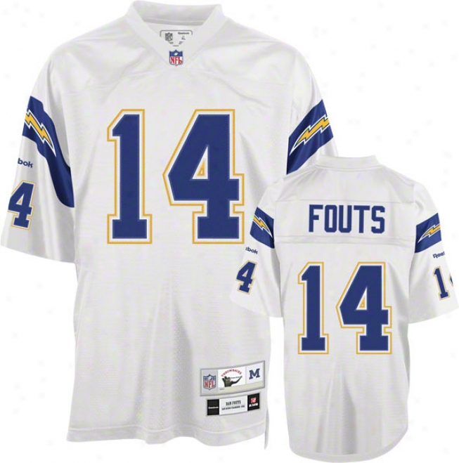 Dan Fouts Throwback Jersey: Reebok 1970 Saan Diego Chargers #14 White Premier Jersey