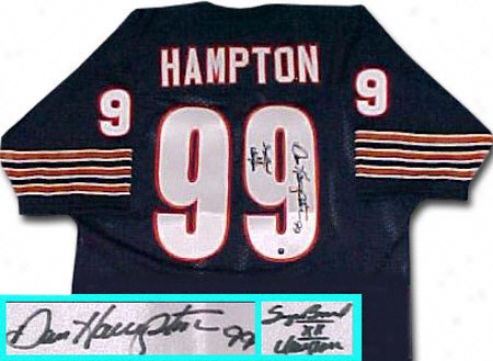 Dan Hampton Autographed Throwback Jersey With Sbxx Hero Inscription