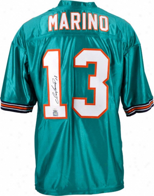 Dan Marino Autographed Jersey  Details: Miami Dolphins, Custom Dark Teal