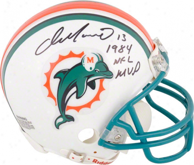Dan Marino Autographed Mini Helmet  Details: Miami Dolphins, With &quot1984 Nfl Mvp&quot Inscription