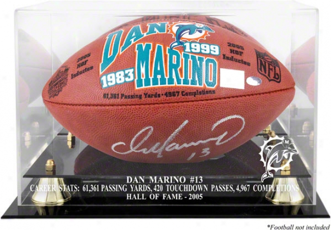 Dan Marino Hll Of Fame 2005 Golden Claxsic Football Parade Case And Mirror Back