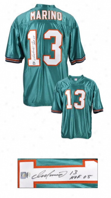 Dan Marino Miami Dolphins Autographed Custom Jersey With Entry  Of Fame 2005 Inscription