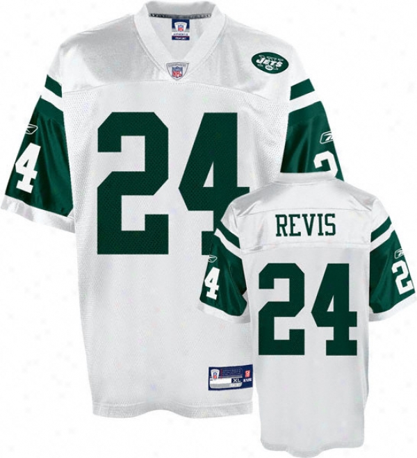 Darrelle Revis Jersey: Reebok Whlte Replica #24 Repaired York Jets Jersey