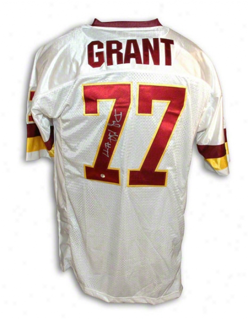 Darryl Grant Autographed Washington Redskins White Throwback Jersey