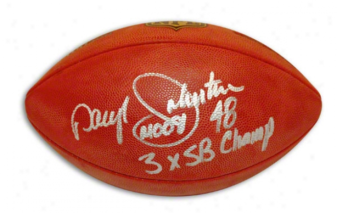 Daryl Johnston Autographed Nfl Football Inscribed Moose & 3x Sb Champs