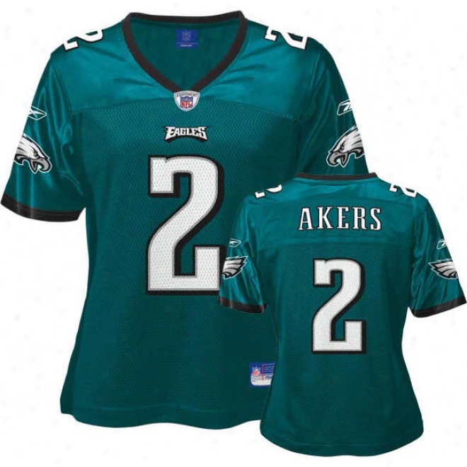 David Akers Green Reebok Replica Philadelphia Eagles Women's Jersey