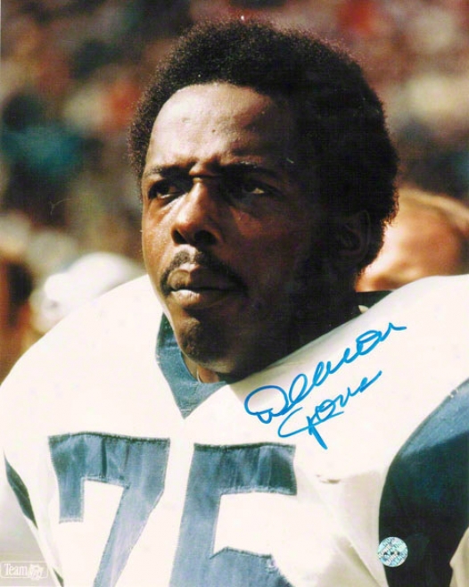 Deacon Jones Los Angeles Rams Autographed 8x10 Photo Head Shot In Color