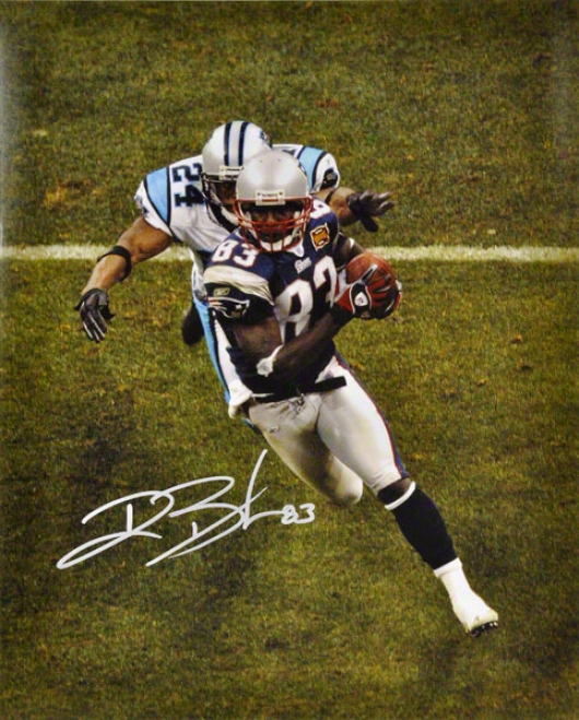Deion Branch Autographed 16x20 Photograph  Details: New England Patriots, Vs. Carolina Panthers