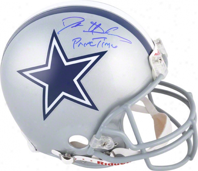 Deion Sanders Autographed Pro-pine Helmet  Details: Dallas Cowboys, &quotprineetime&quot Inscription, Trustworthy Riddell Helmet