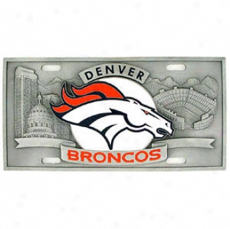 Denver Broncos 3-d License Plate