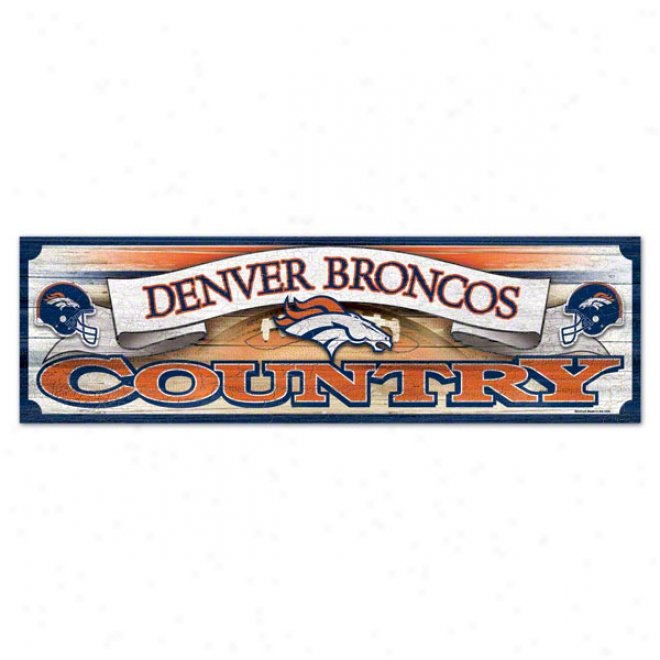 Denver Broncos 9x30 Wood Sign