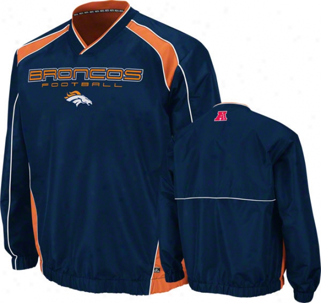 Denver Broncos Coafh's Choice Ii Navy Lightweight Pullover Jacket