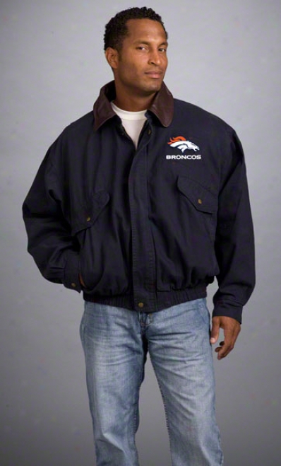 Denver Broncos Jacket: Navy Reebok Navigator Jacket