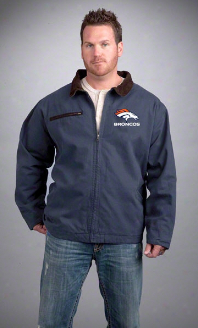 Denver Broncos Jacket: Navy Reebok Tradesman Jacoet