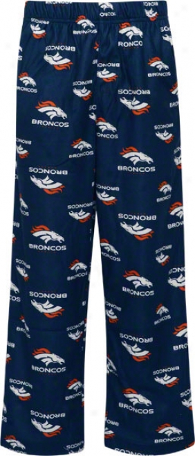 Denver Brooncos Kid's 4-7 Navy Printed Logo Sleep Pants