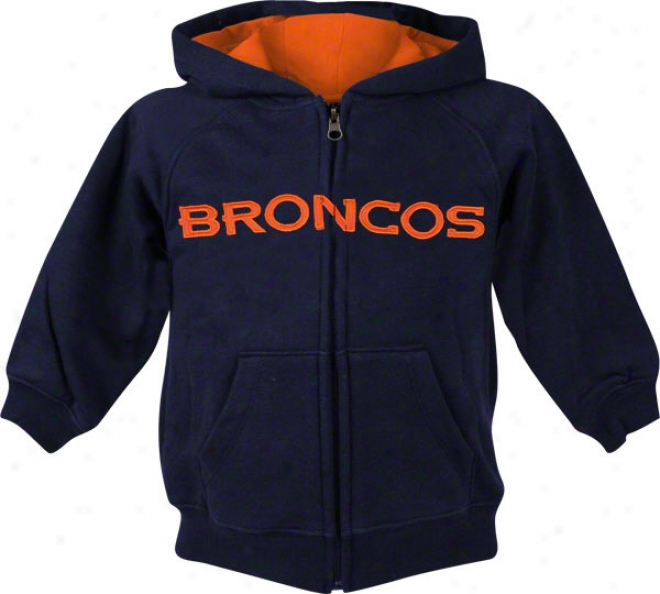 Denver Broncos Kids (4-7) Sportsman Full-zip Fleece Hooded Sweatshirt