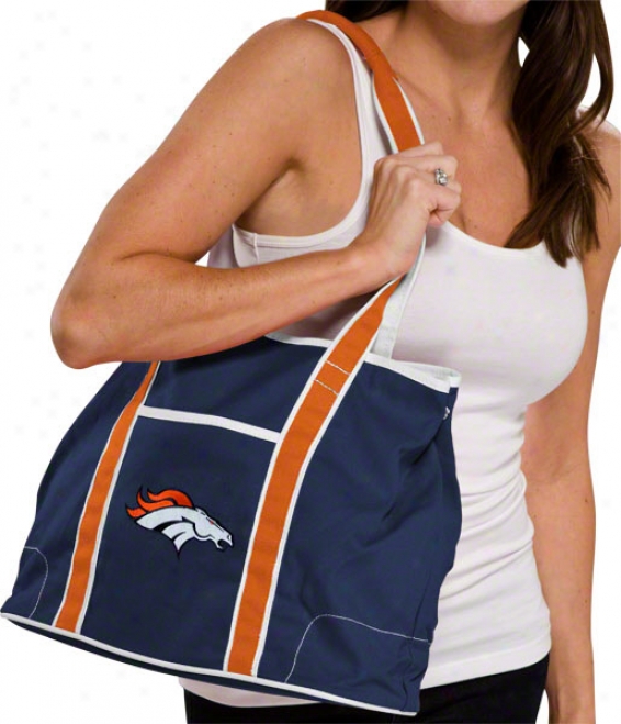 Denver Broncos Navy Hampton Canvas Tote