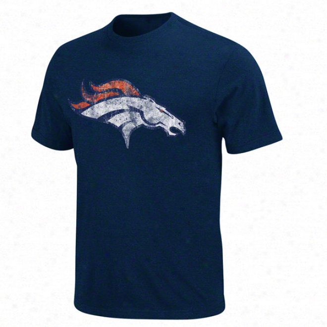 Denver Broncos Navy Vintage Logo Iii T-shirt